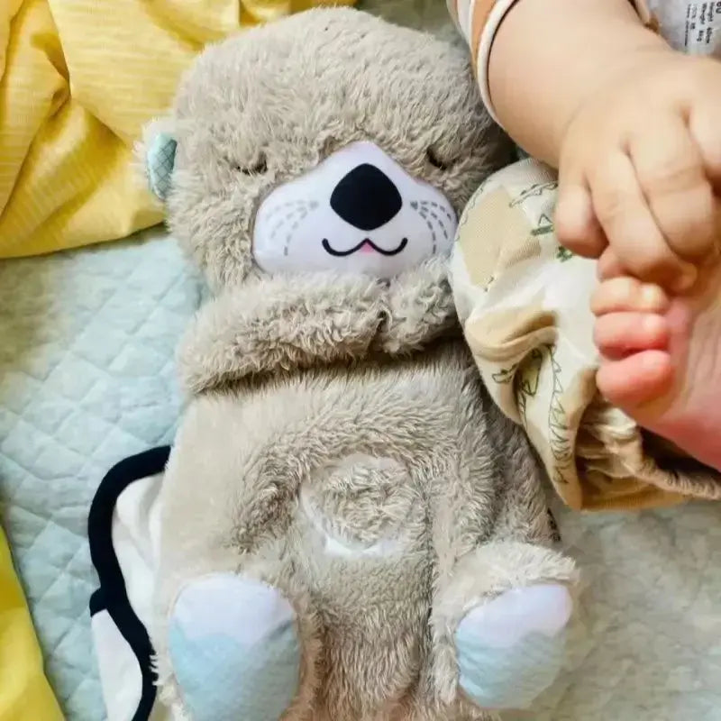 Boneca de pelúcia lontra calmante para bebê